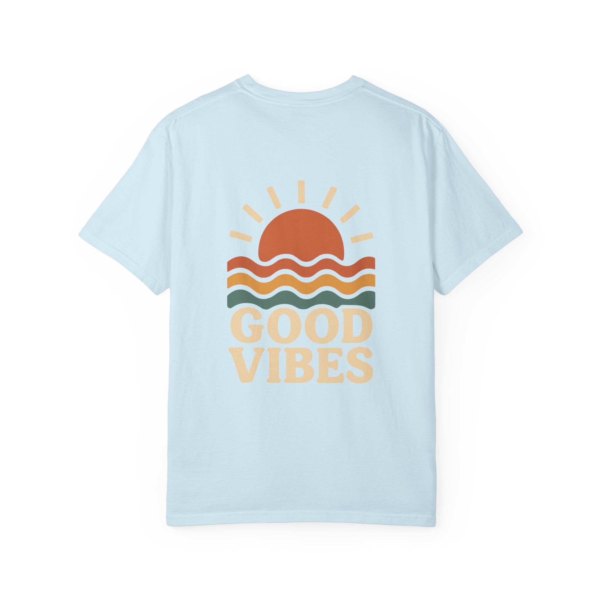 Unisex Garment-Dyed T-Shirt - Good Vibes Sunset Design