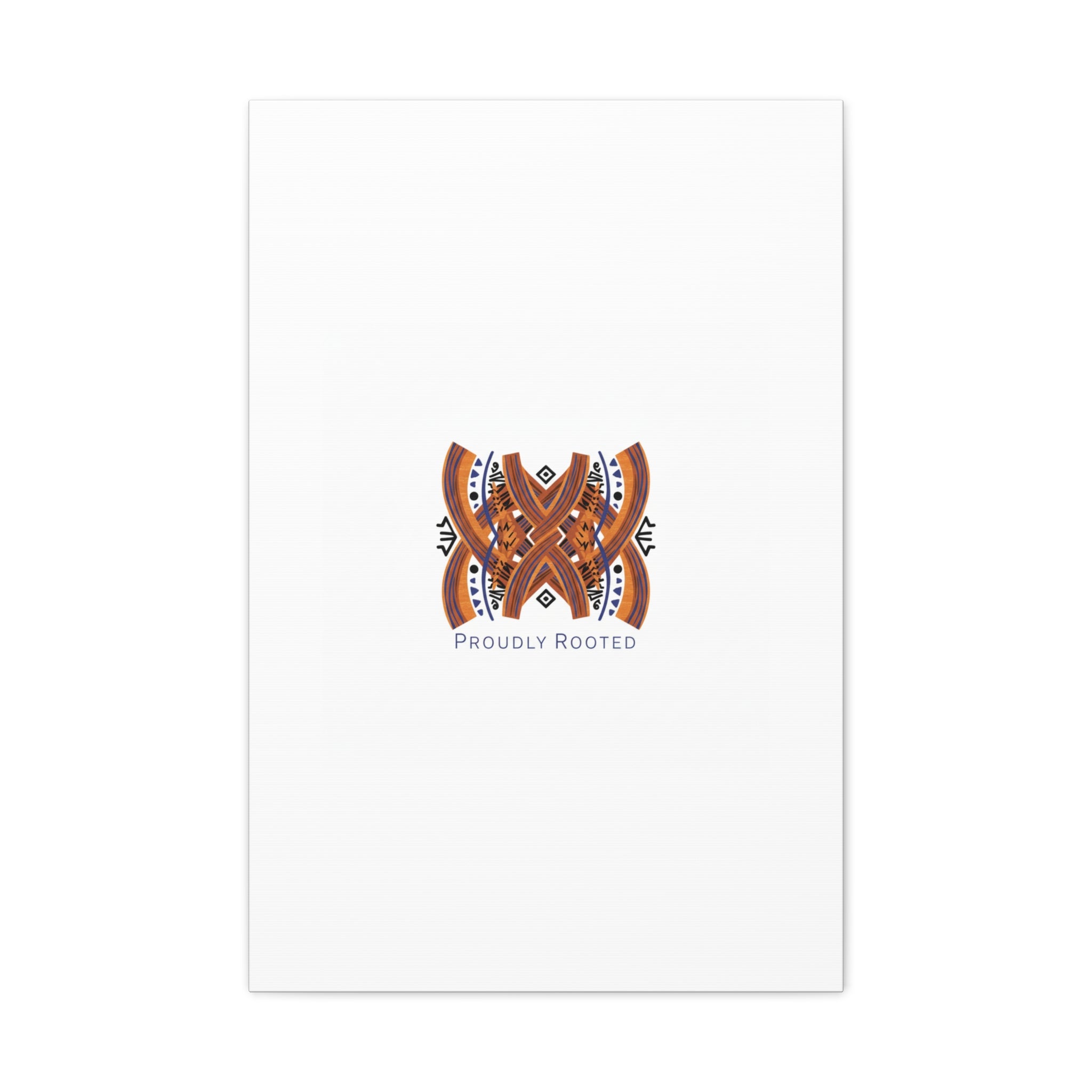 Mudcloth-Inspired Pattern "Proudly Rooted" Canvas | Afro-Bohemian, Indigo & Earth Tones