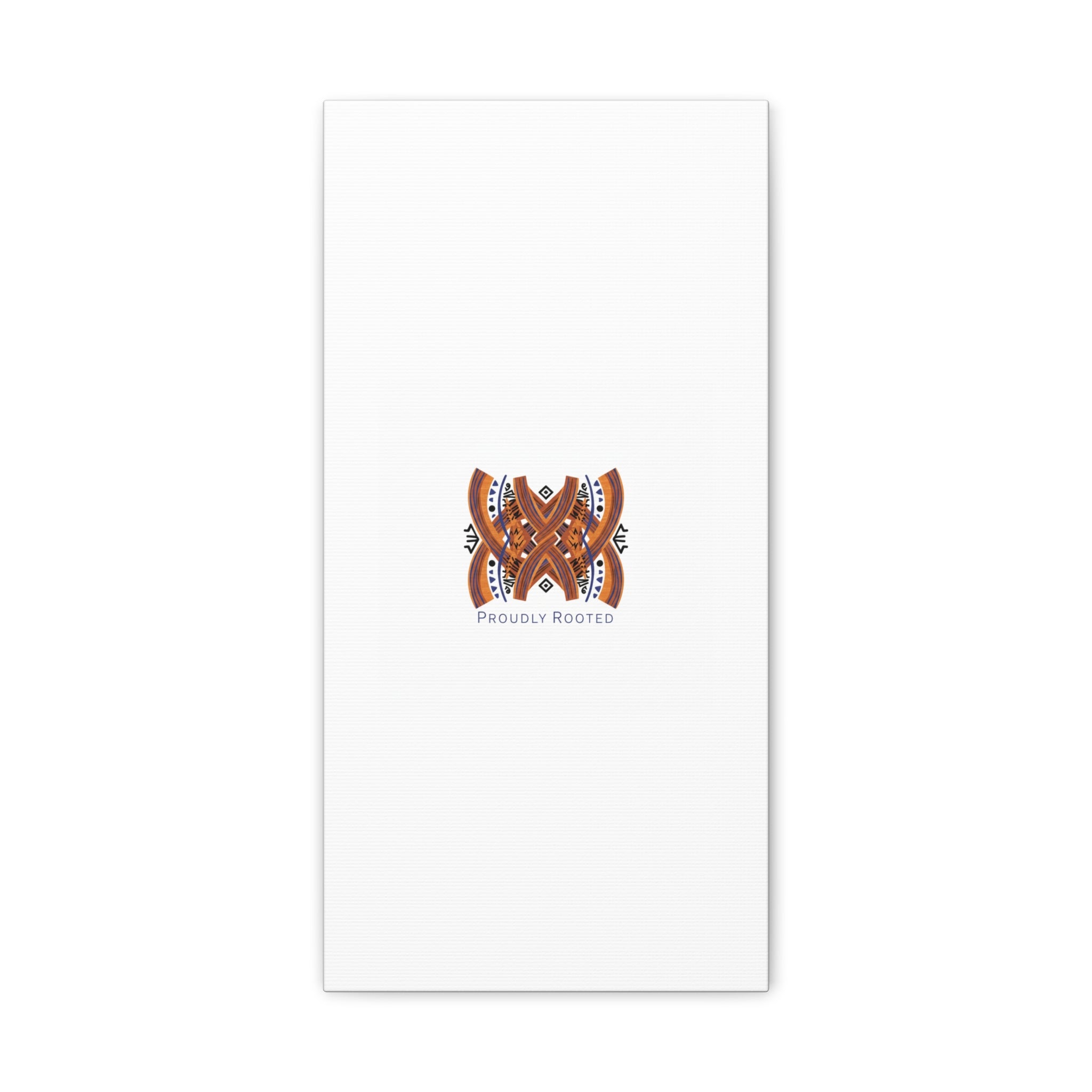 Mudcloth-Inspired Pattern "Proudly Rooted" Canvas | Afro-Bohemian, Indigo & Earth Tones