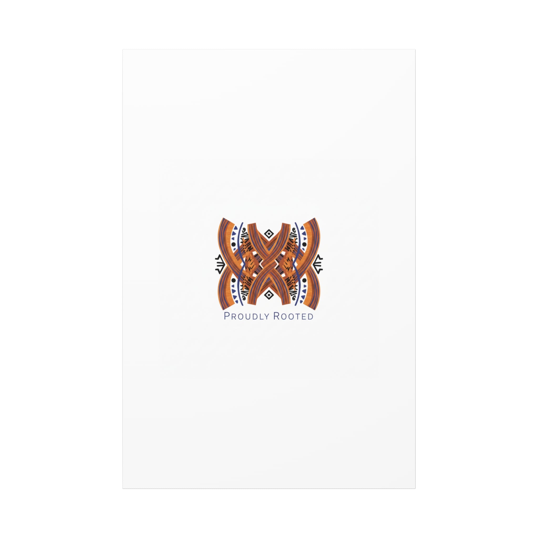 Mudcloth-Inspired Pattern "Proudly Rooted" Canvas | Afro-Bohemian, Indigo & Earth Tones