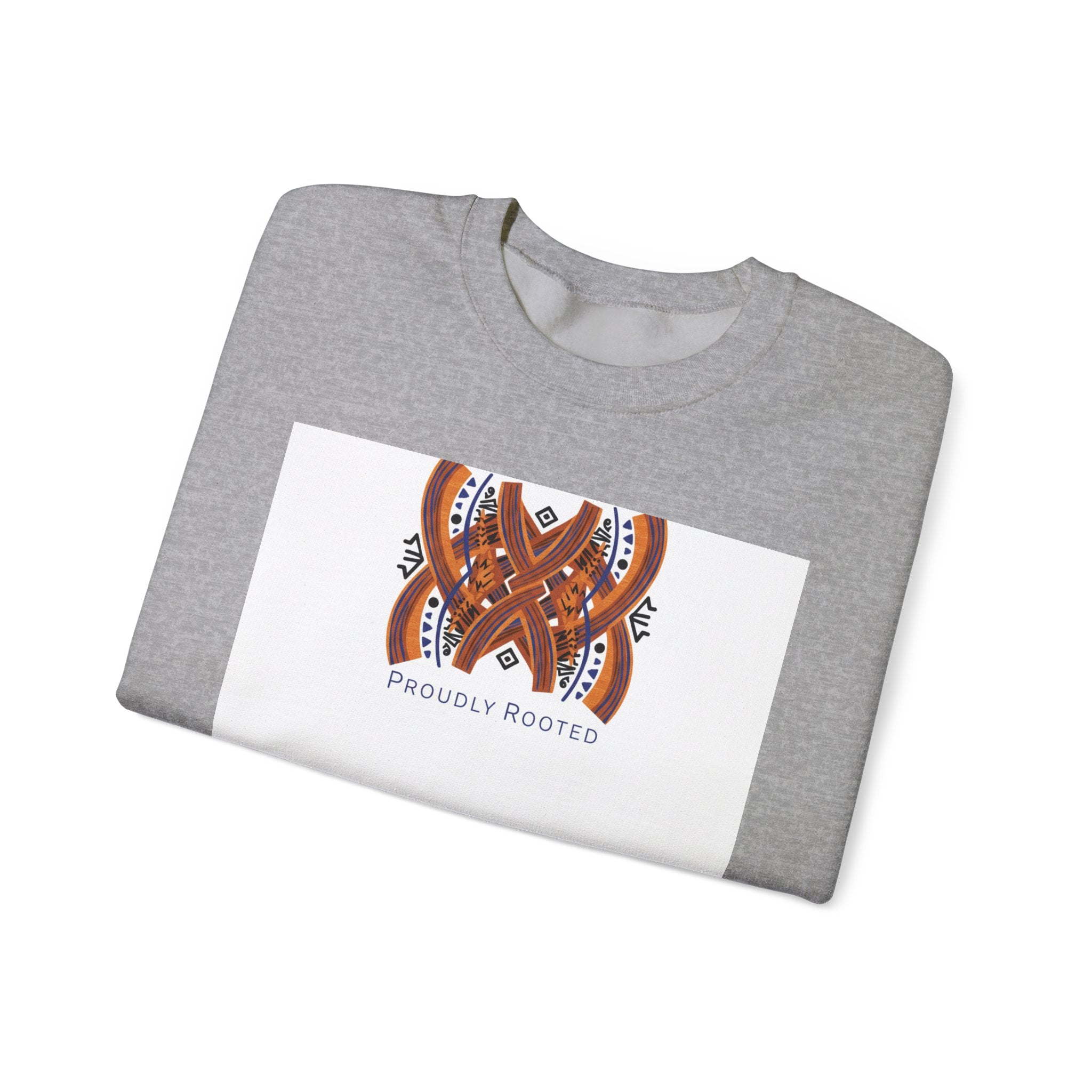 Mudcloth Inspired Motif Sweatshirt | Afro-Bohemian, indigo & ochre tribal pattern