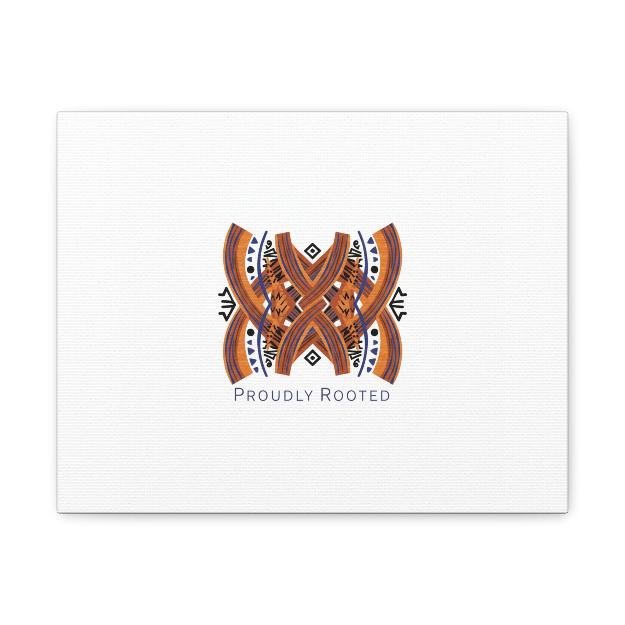 Mudcloth-Inspired Pattern "Proudly Rooted" Canvas | Afro-Bohemian, Indigo & Earth Tones