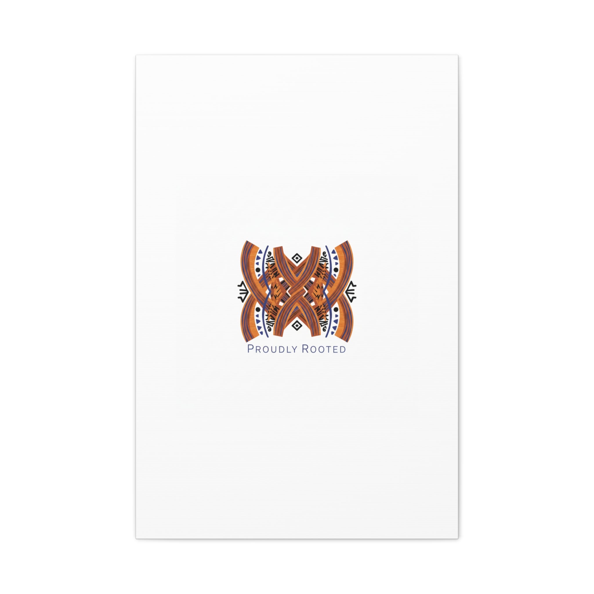 Mudcloth-Inspired Pattern "Proudly Rooted" Canvas | Afro-Bohemian, Indigo & Earth Tones