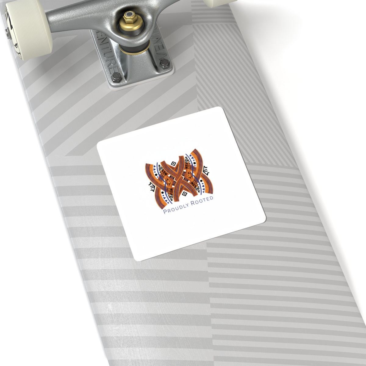 Proudly Rooted Mudcloth Motif Sticker | Afro-Bohemian, Indigo & Earth Tones