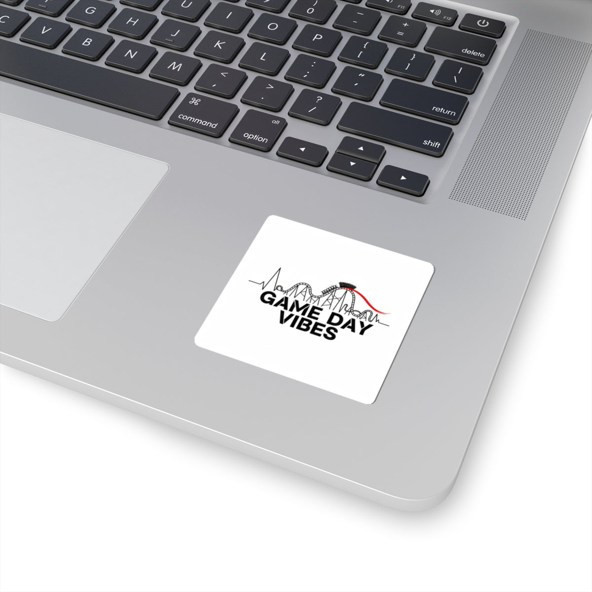 Game Day Vibes Sticker | Sports Fan Rollercoaster, Monochrome + Red