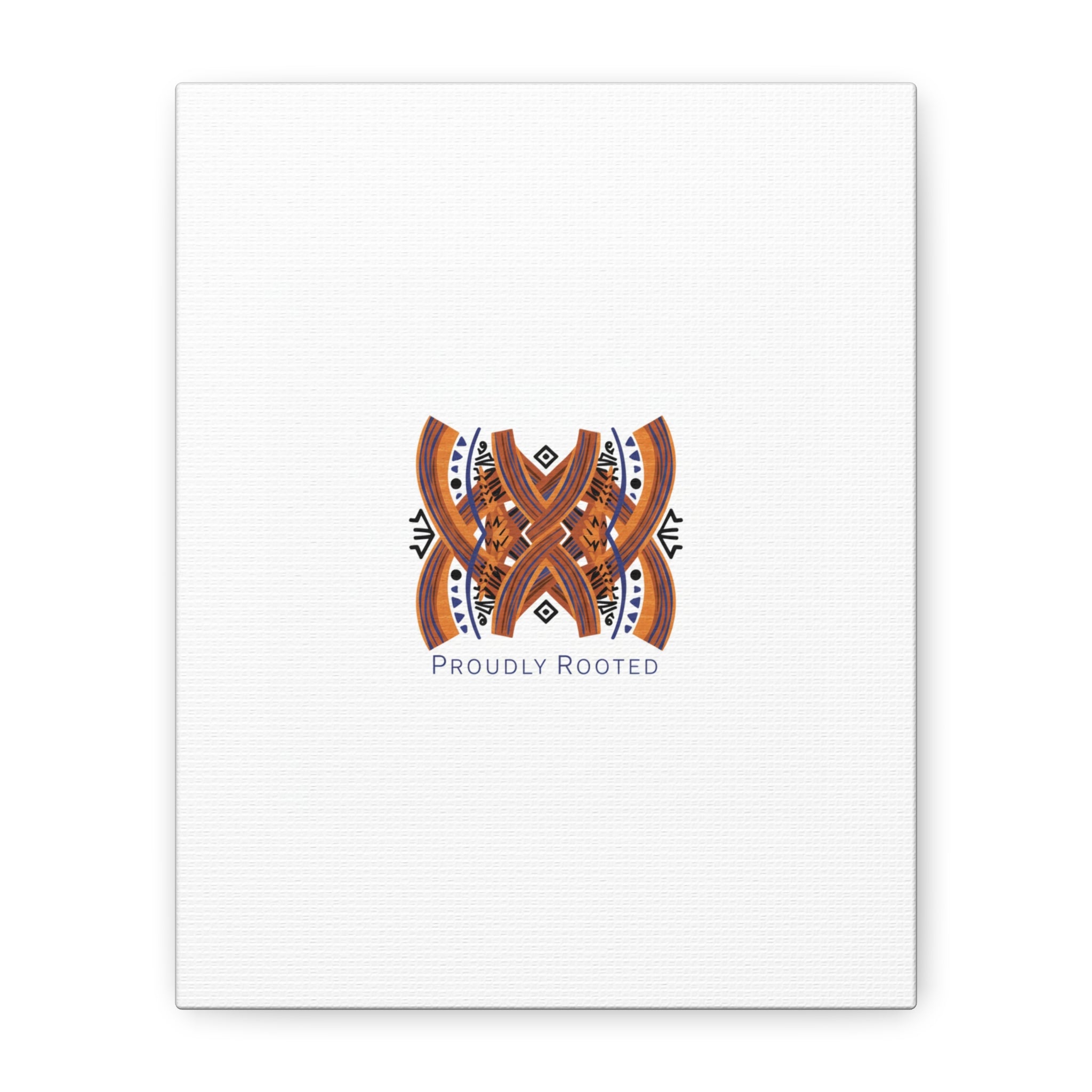 Mudcloth-Inspired Pattern "Proudly Rooted" Canvas | Afro-Bohemian, Indigo & Earth Tones