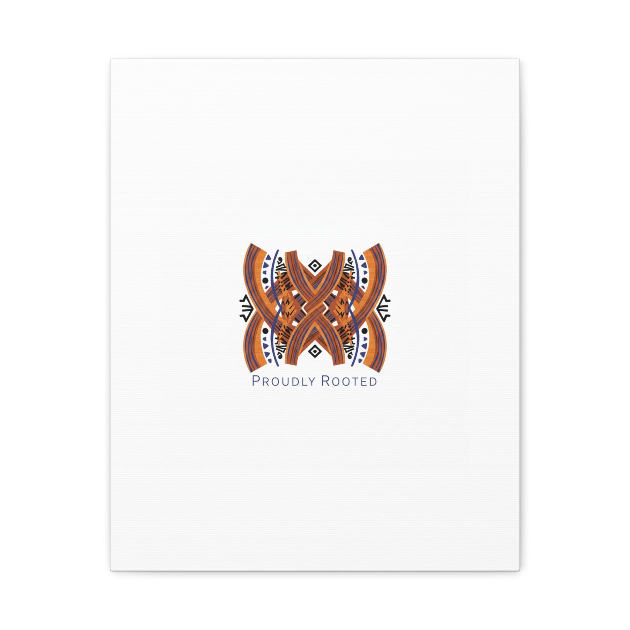 Mudcloth-Inspired Pattern "Proudly Rooted" Canvas | Afro-Bohemian, Indigo & Earth Tones