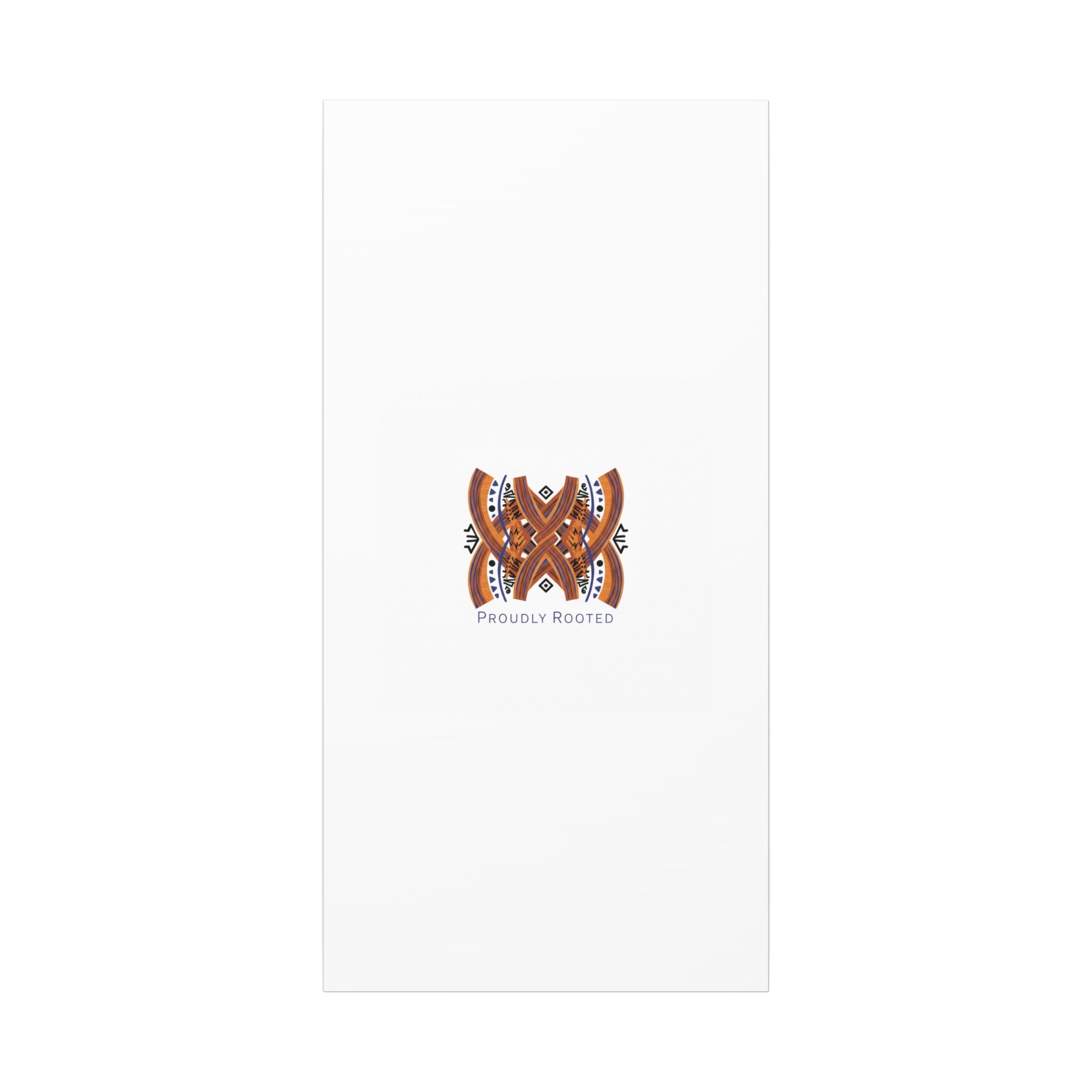 Mudcloth-Inspired Pattern "Proudly Rooted" Canvas | Afro-Bohemian, Indigo & Earth Tones