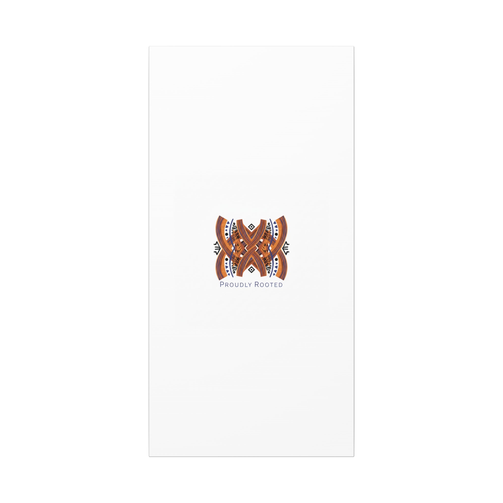 Mudcloth-Inspired Pattern "Proudly Rooted" Canvas | Afro-Bohemian, Indigo & Earth Tones