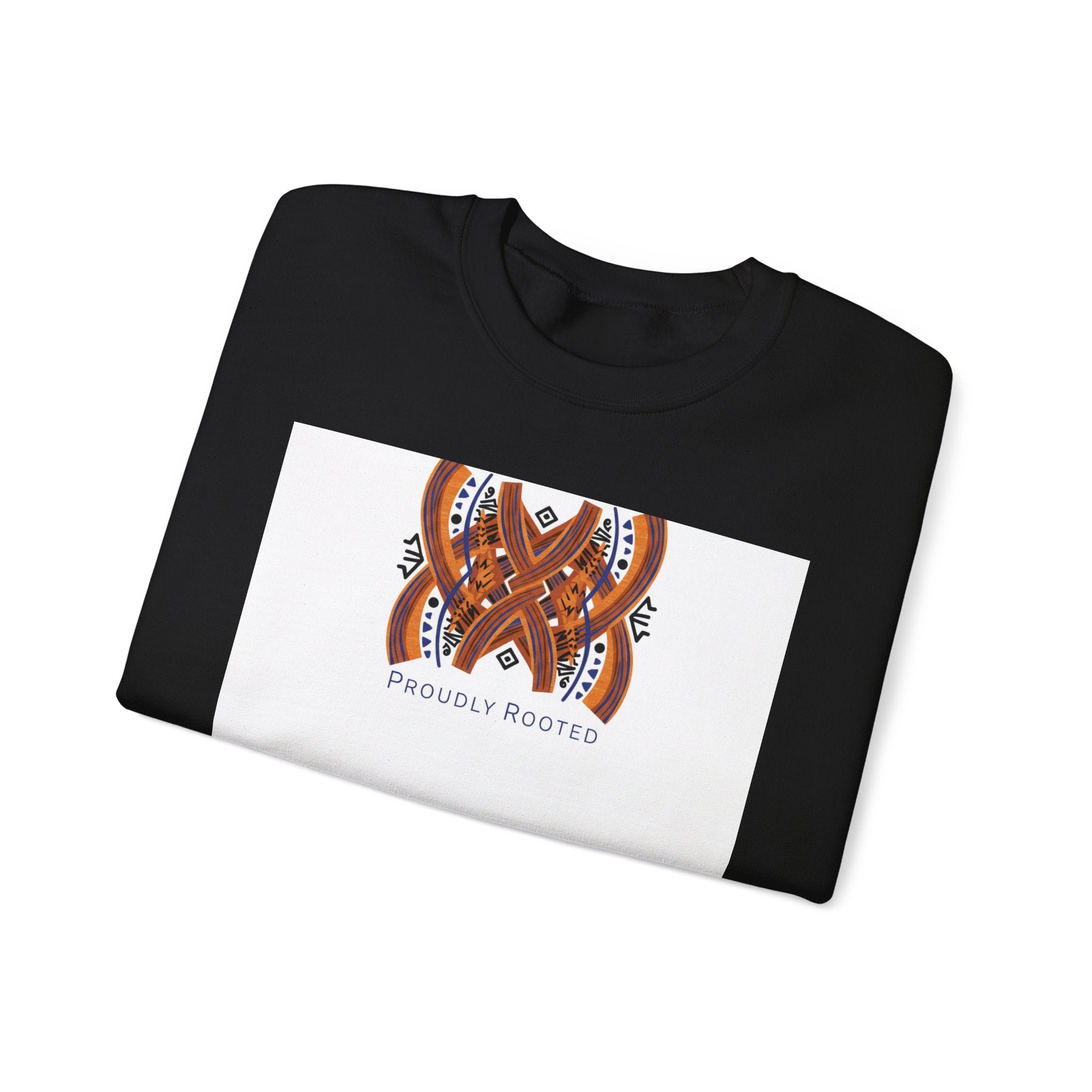 Mudcloth Inspired Motif Sweatshirt | Afro-Bohemian, indigo & ochre tribal pattern