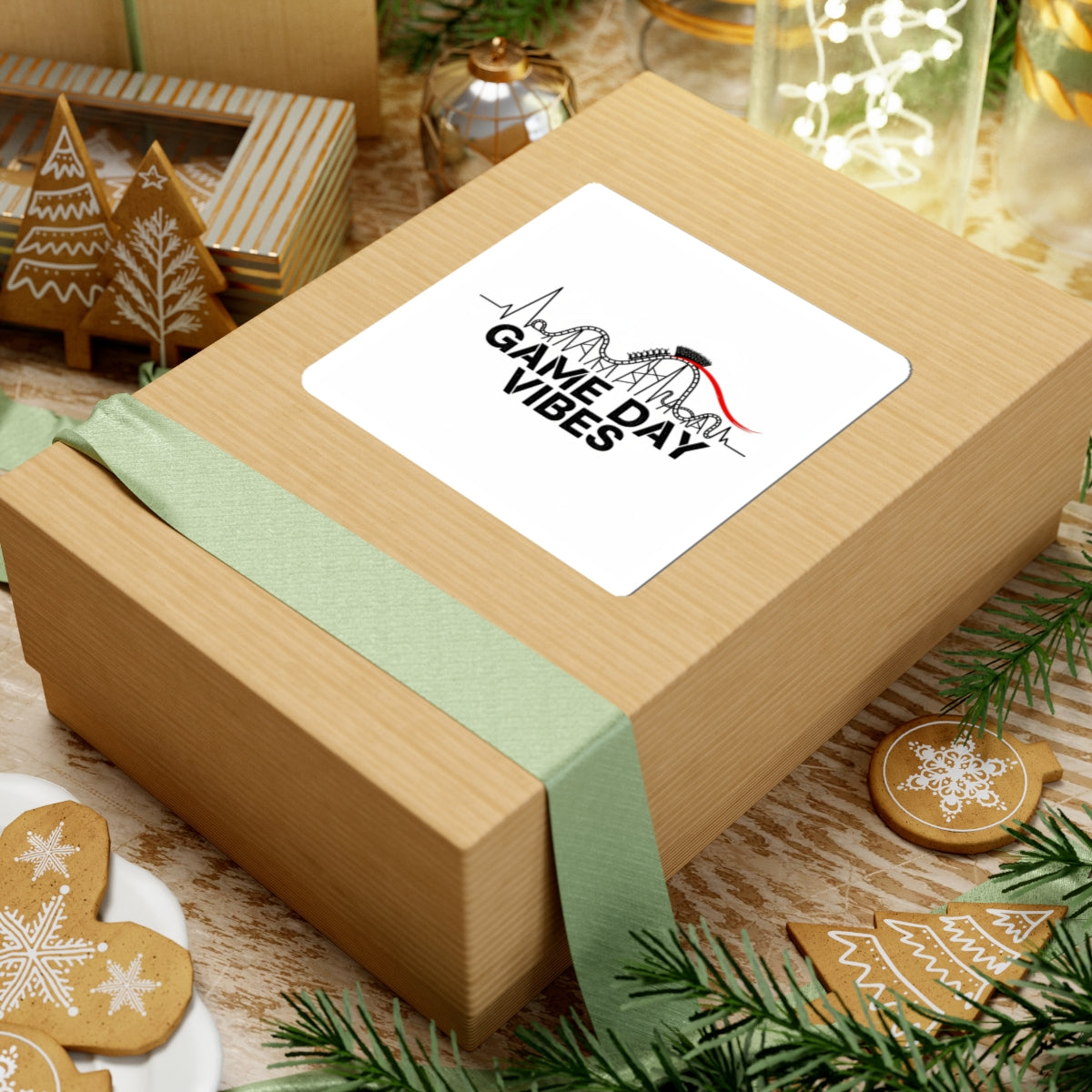 Game Day Vibes Sticker | Sports Fan Rollercoaster, Monochrome + Red