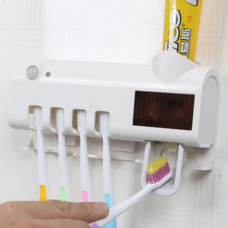 Automatic Toothpaste Dispenser & Toothbrush Holder | Wall Mounted, No-Drill