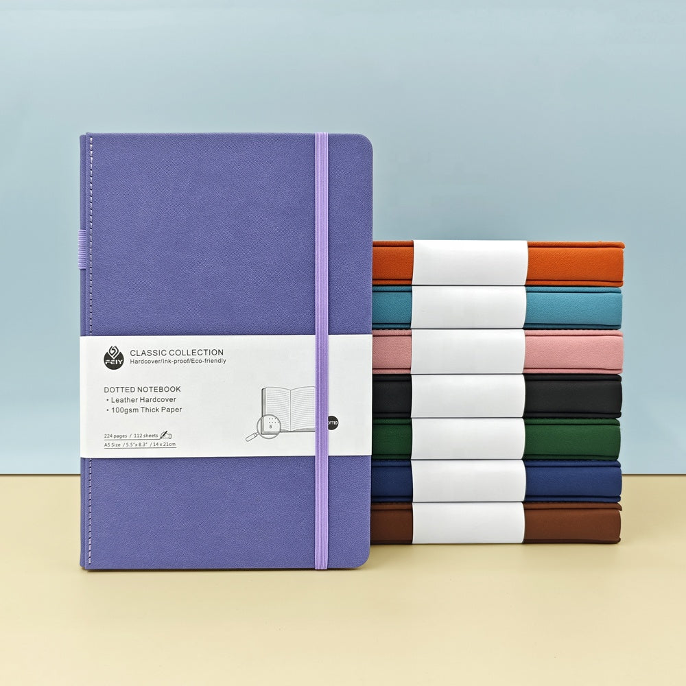 A4 Leather Notebook Gift Set | Personalized PU Meeting Journal for Students