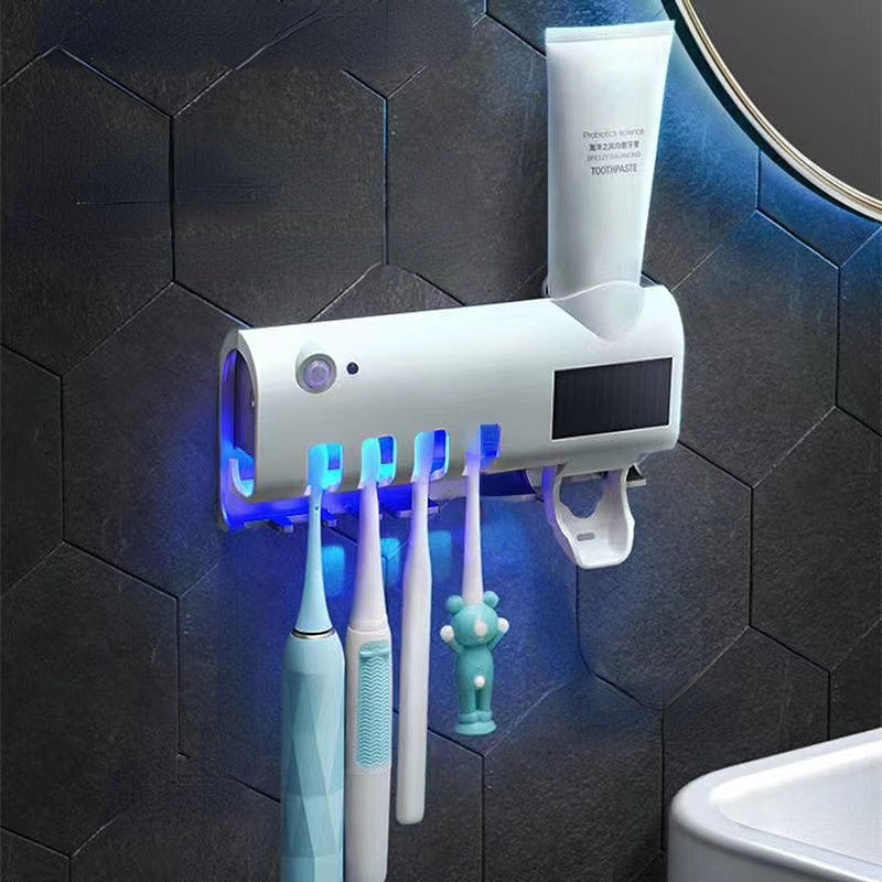 Automatic Toothpaste Dispenser & Toothbrush Holder | Wall Mounted, No-Drill