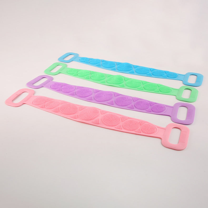 Silicone Back Scrubber for Shower – Double-Sided Exfoliating Bath Brush with Handles, Deep Cleansing & Massage