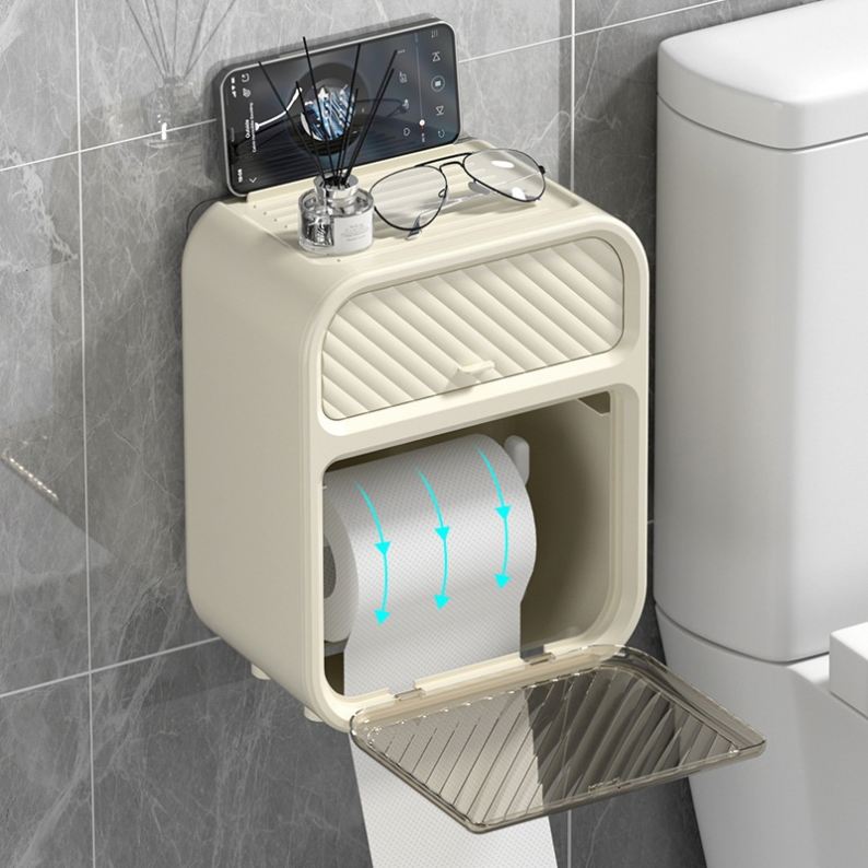 Waterproof Toilet Paper Holder | Wall-Mounted, No-Drill Bathroom Storage Box