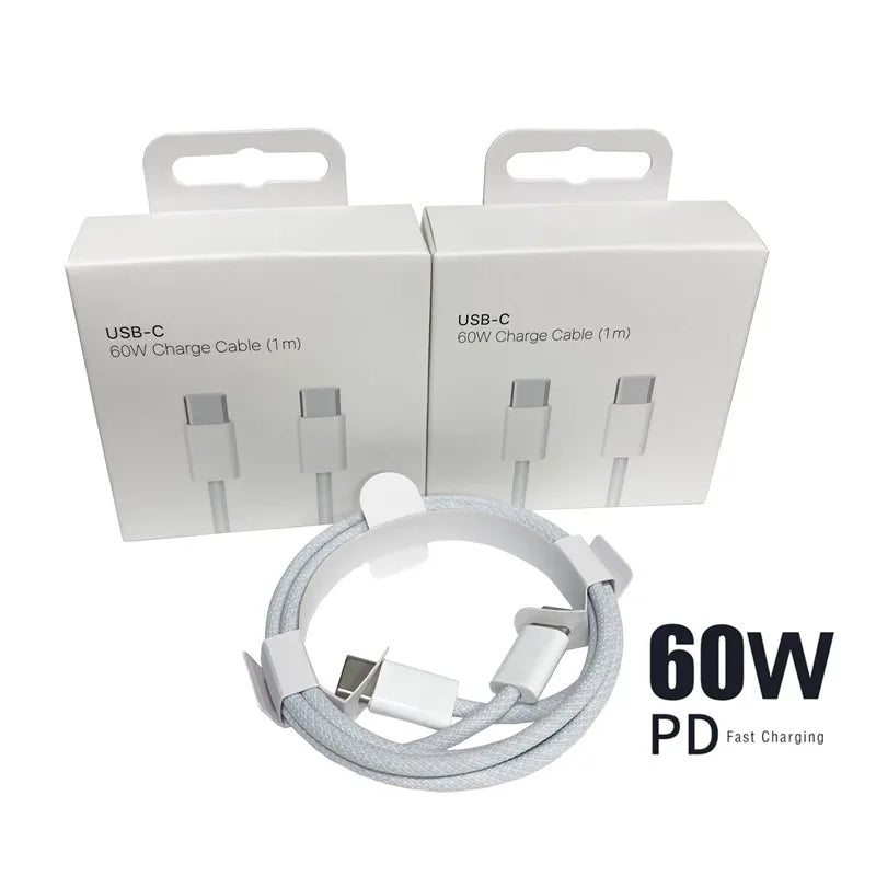 2024 PD 60W USB-C to C Fast Charger Cable for iPhone 15 Pro Max