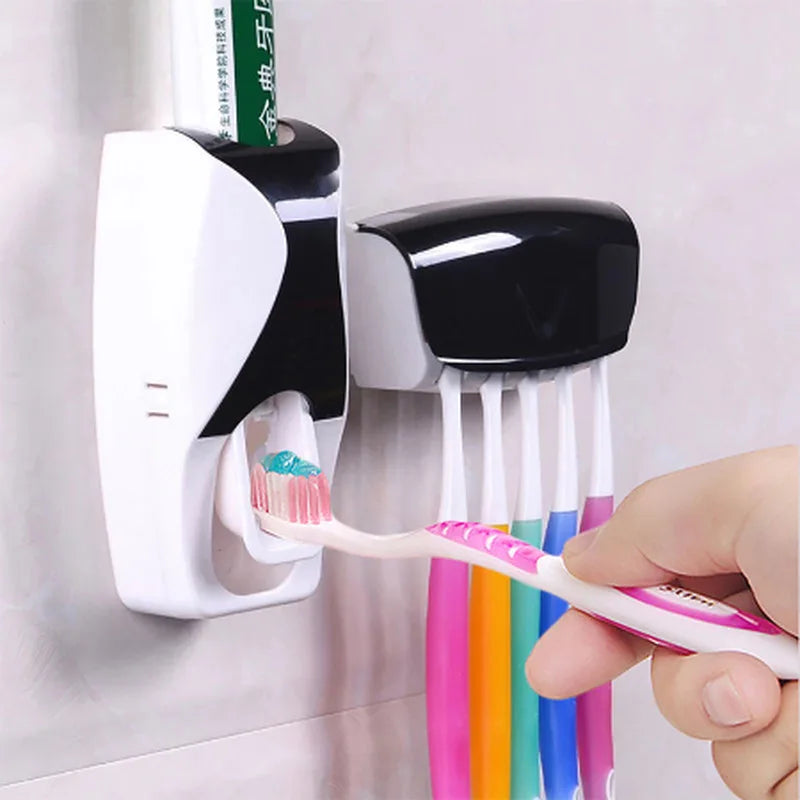 Automatic Toothpaste Dispenser & Toothbrush Holder | Wall Mounted, No-Drill