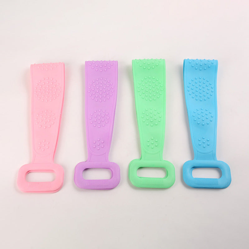 Silicone Back Scrubber for Shower – Double-Sided Exfoliating Bath Brush with Handles, Deep Cleansing & Massage