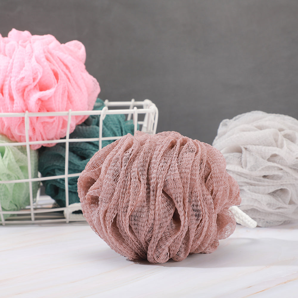 Exfoliating Mesh Bath Loofah Pouf Ball | Body Shower Scrubber Sponge