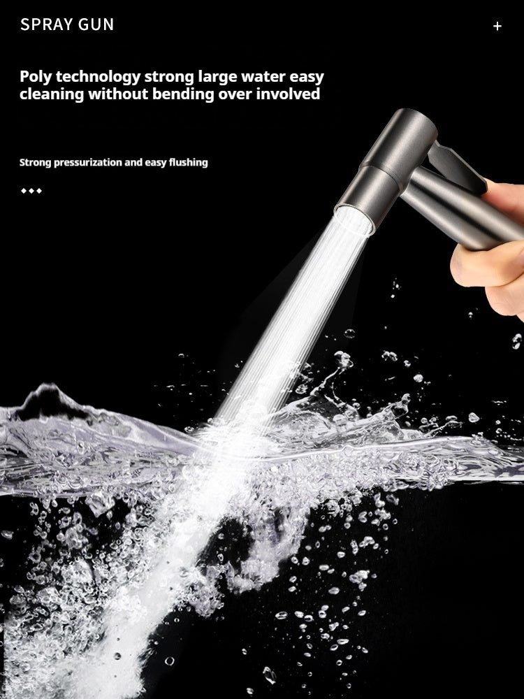 Brushed Stainless Steel Wall-Mounted Bidet Sprayer – Handheld Toilet Shattaf, Easy Install