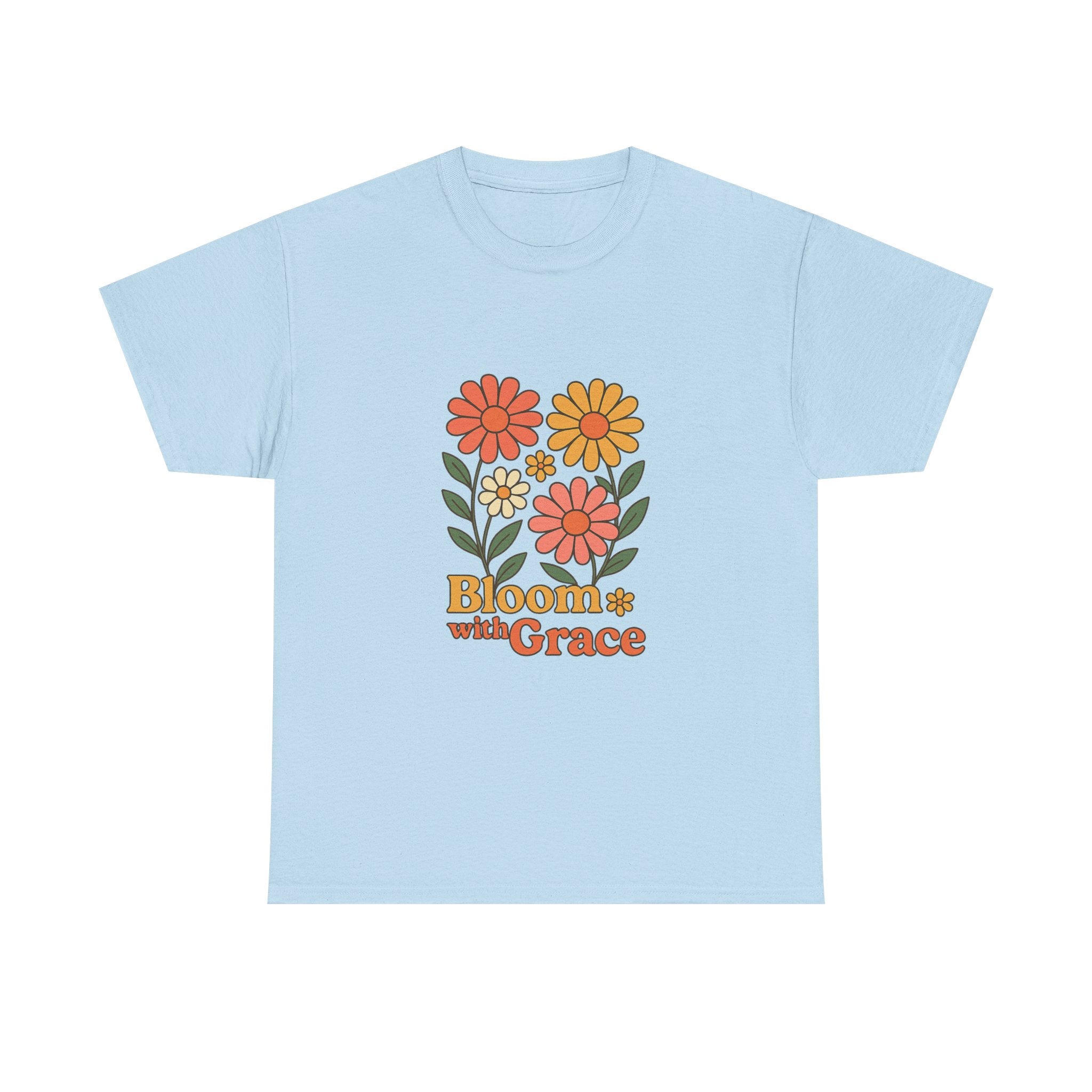 Bloom with Grace Unisex Heavy Cotton Tee - Positive Floral Graphic Tee