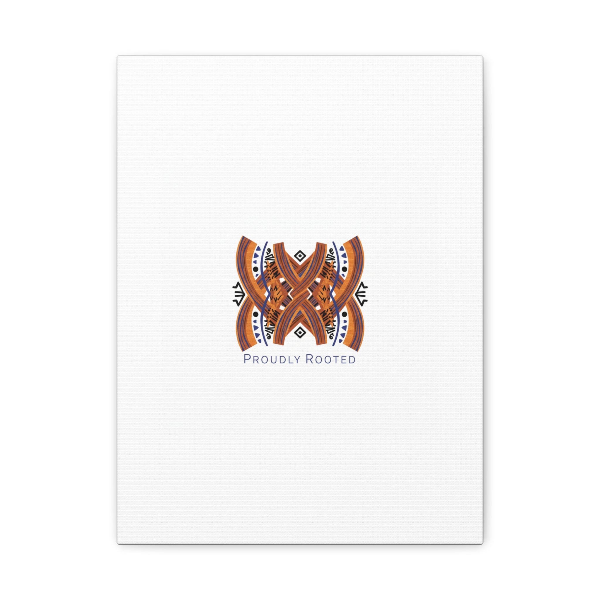 Mudcloth-Inspired Pattern "Proudly Rooted" Canvas | Afro-Bohemian, Indigo & Earth Tones