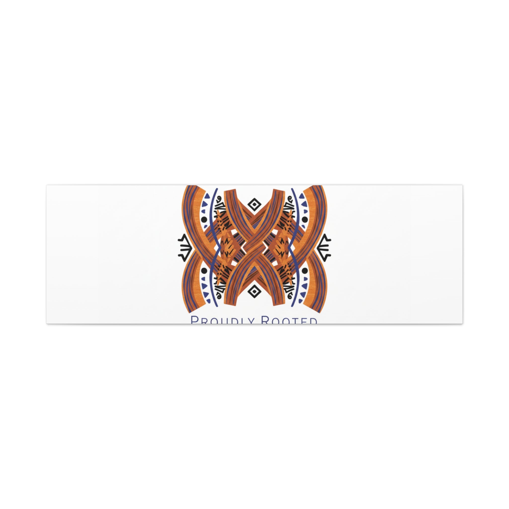 Mudcloth-Inspired Pattern "Proudly Rooted" Canvas | Afro-Bohemian, Indigo & Earth Tones