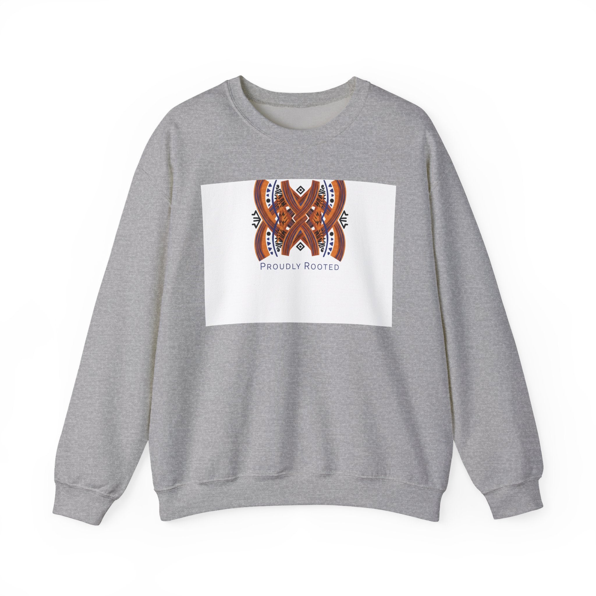 Mudcloth Inspired Motif Sweatshirt | Afro-Bohemian, indigo & ochre tribal pattern