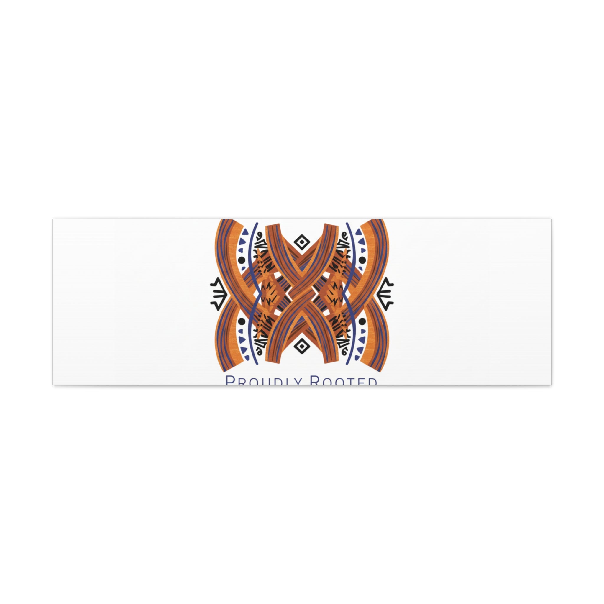 Mudcloth-Inspired Pattern "Proudly Rooted" Canvas | Afro-Bohemian, Indigo & Earth Tones