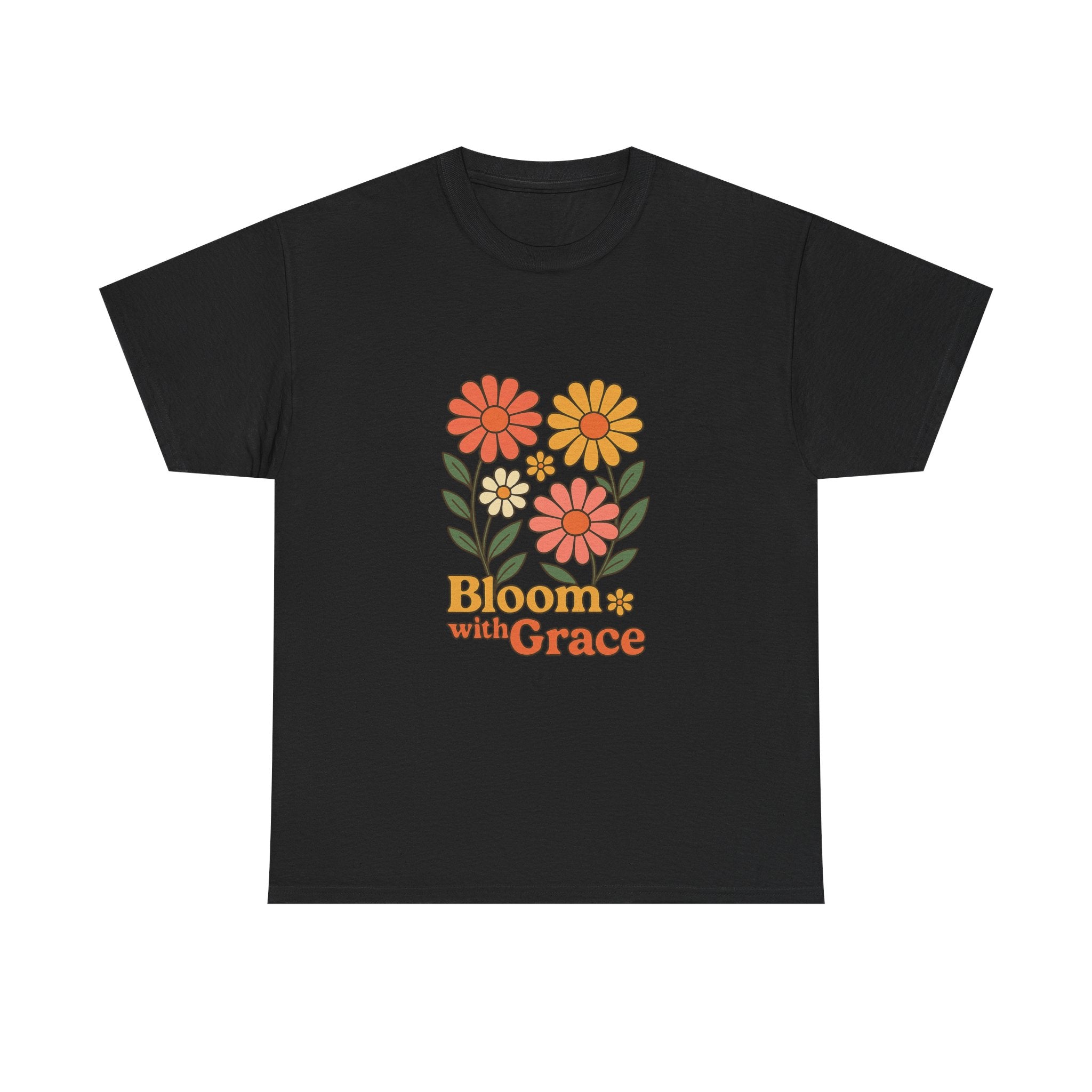 Bloom with Grace Unisex Heavy Cotton Tee - Positive Floral Graphic Tee