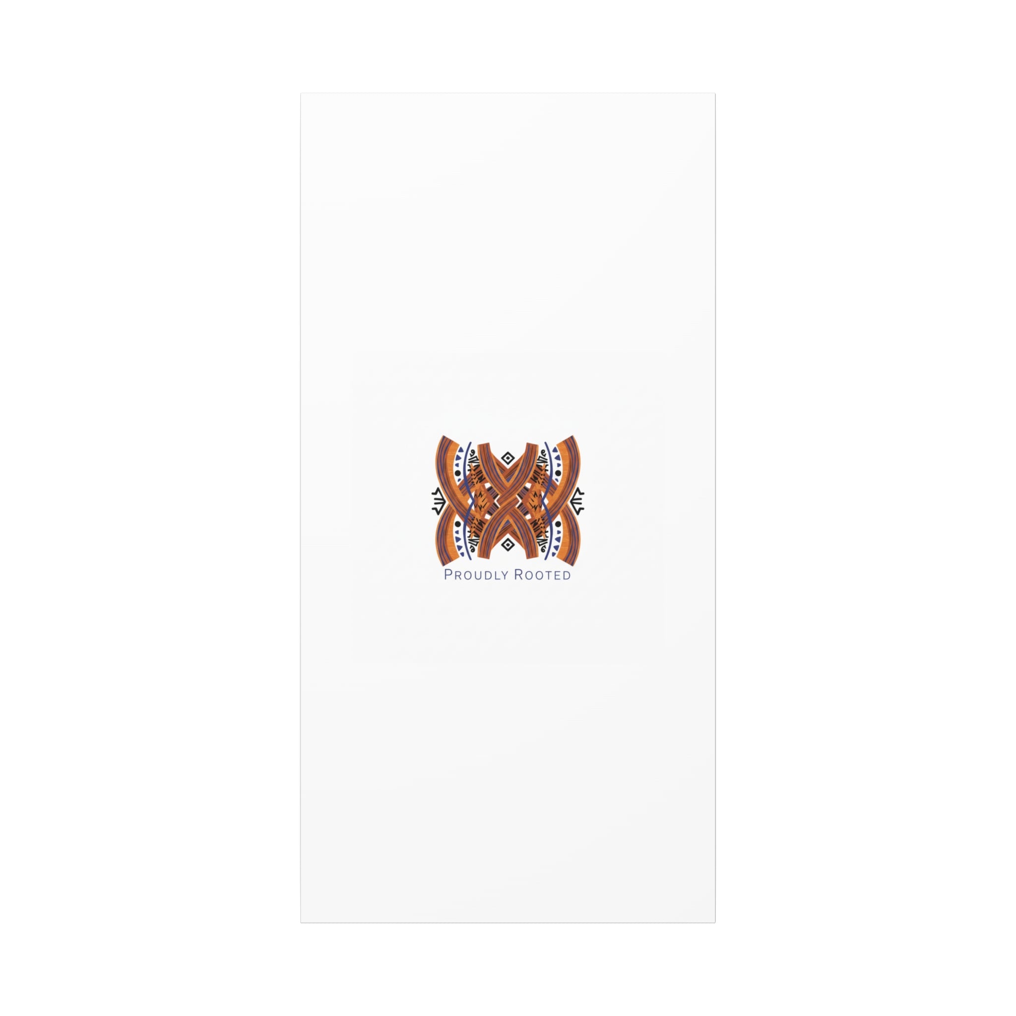 Mudcloth-Inspired Pattern "Proudly Rooted" Canvas | Afro-Bohemian, Indigo & Earth Tones