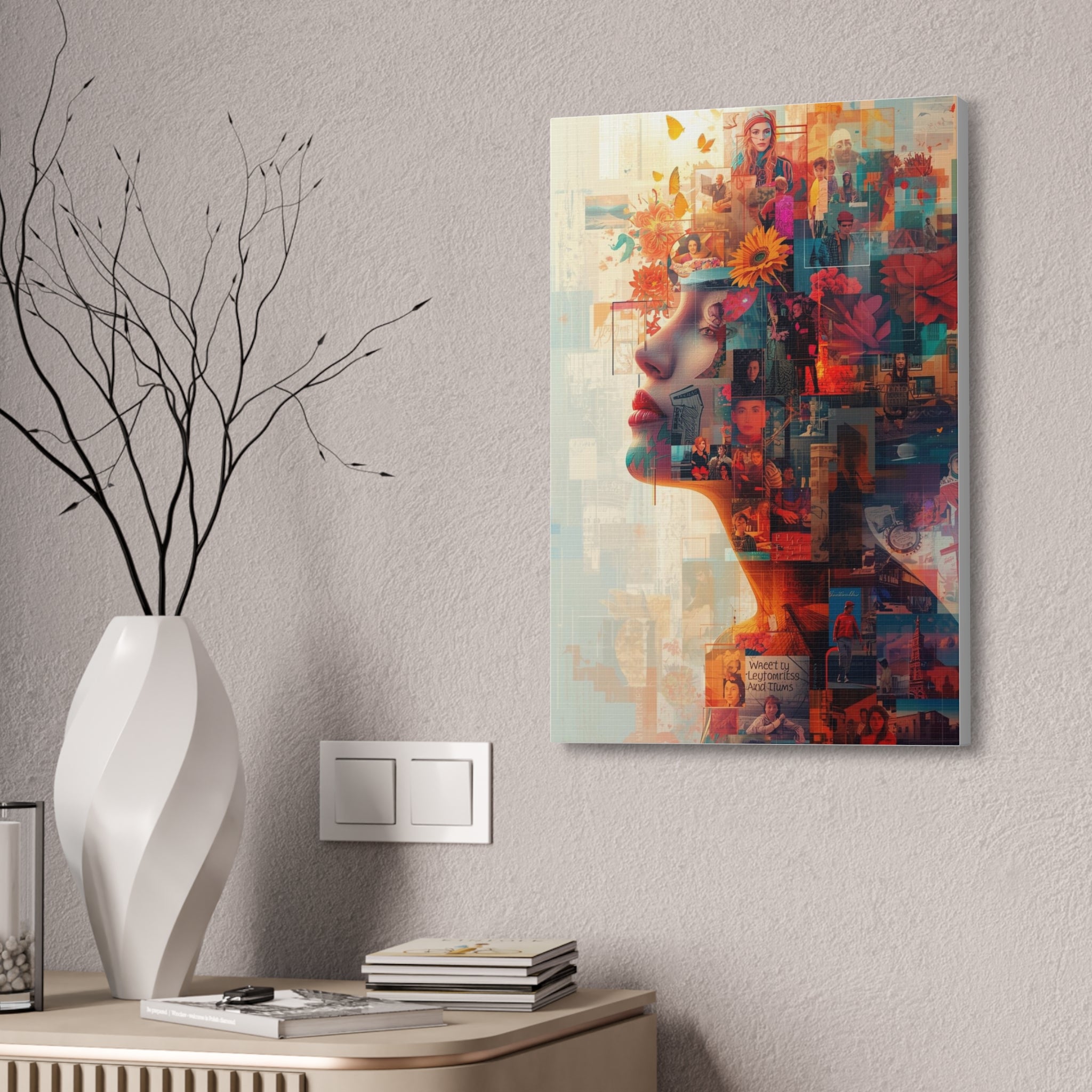 Surreal Floral Portrait Canvas Print — Stretched 1.5"