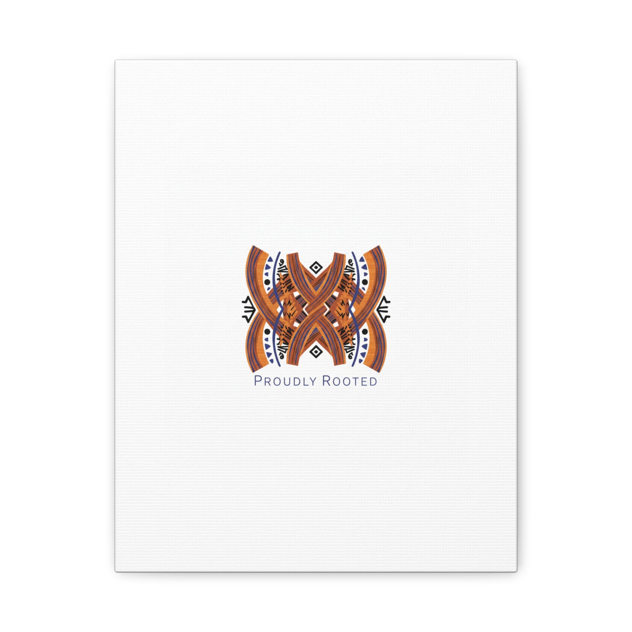 Mudcloth-Inspired Pattern "Proudly Rooted" Canvas | Afro-Bohemian, Indigo & Earth Tones