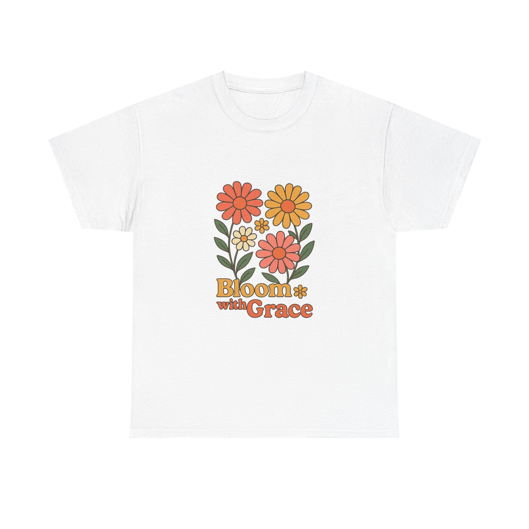 Bloom with Grace Unisex Heavy Cotton Tee - Positive Floral Graphic Tee
