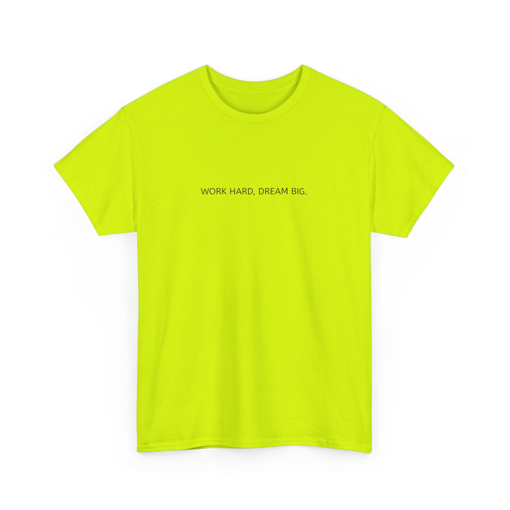 Motivational Unisex Heavy Cotton Tee - "WORK HARD, DREAM BIG"
