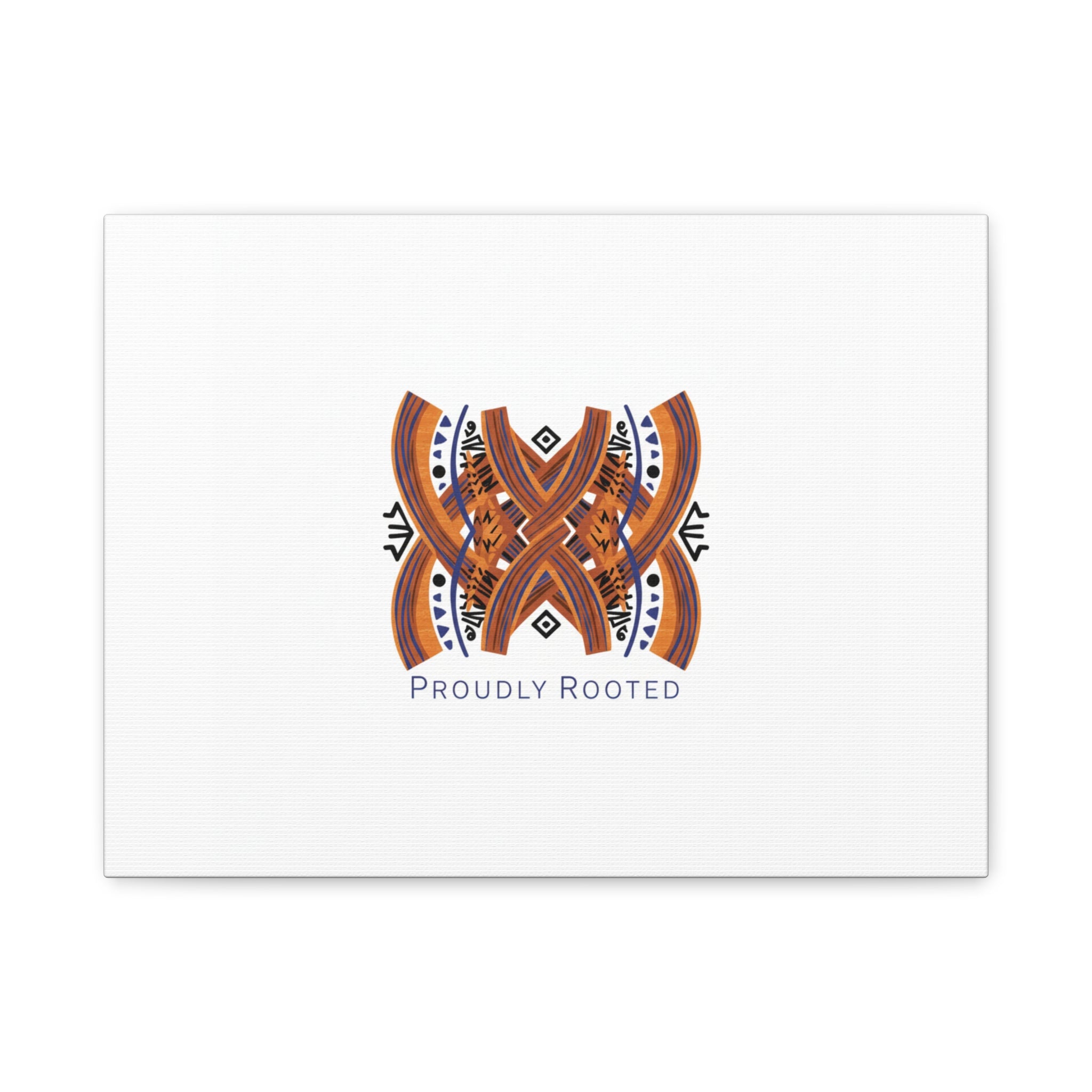 Mudcloth-Inspired Pattern "Proudly Rooted" Canvas | Afro-Bohemian, Indigo & Earth Tones