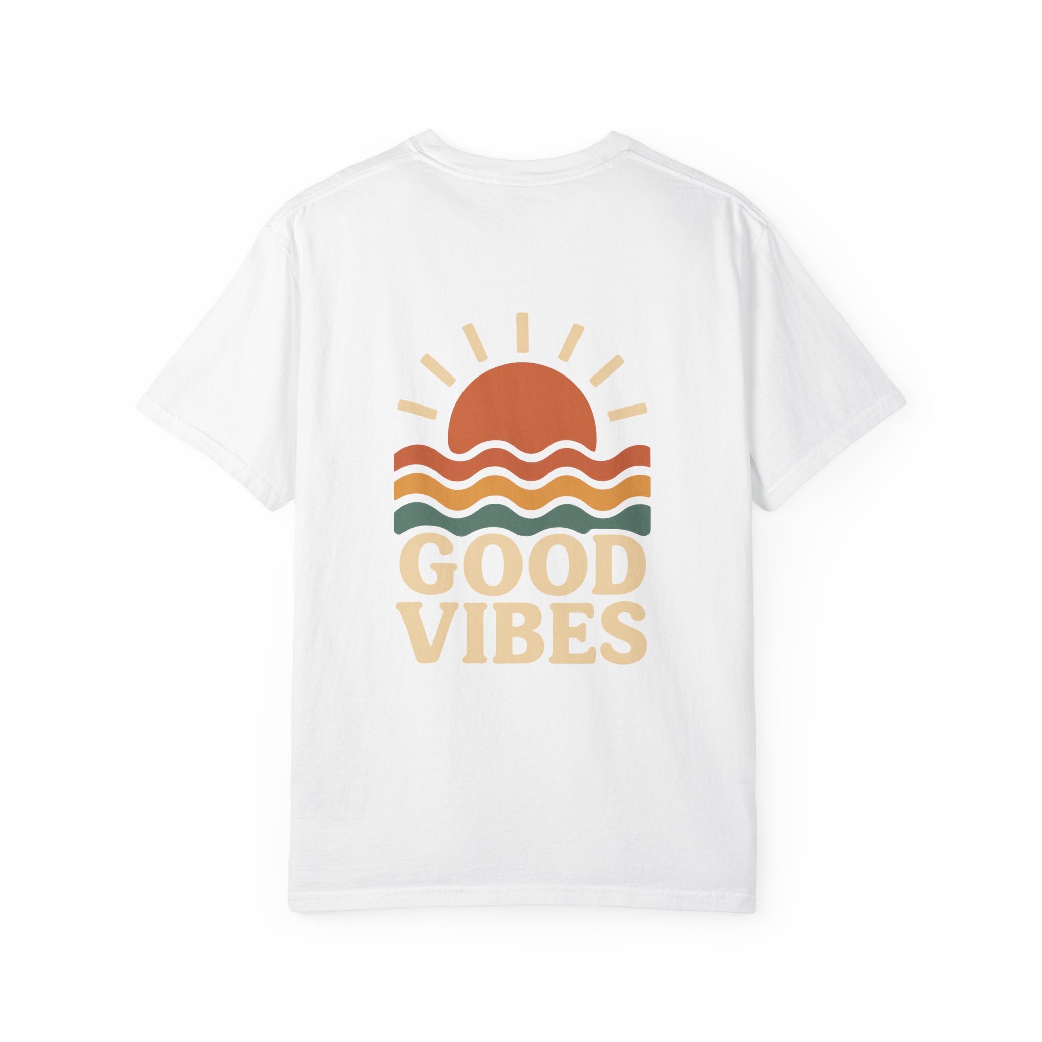Unisex Garment-Dyed T-Shirt - Good Vibes Sunset Design
