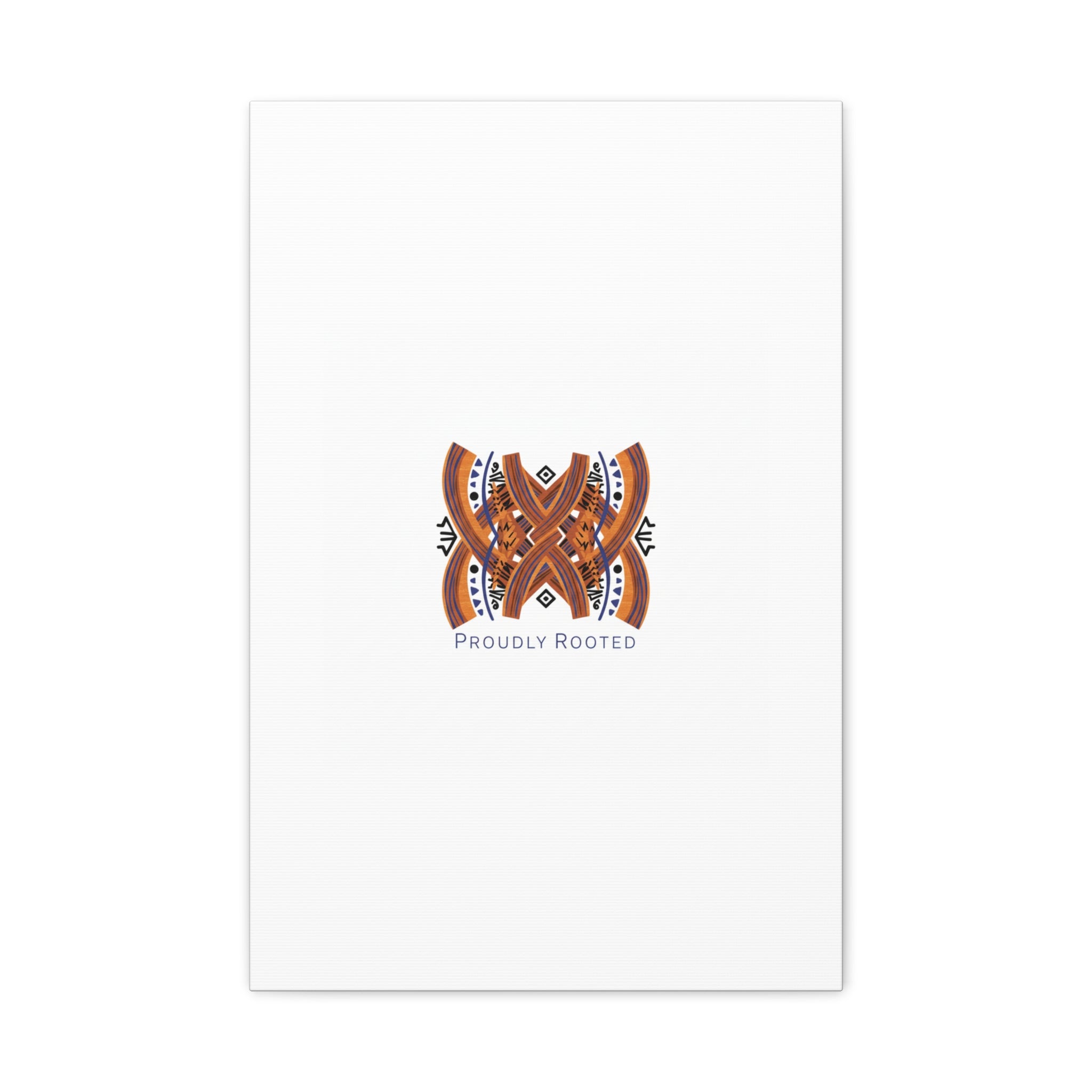 Mudcloth-Inspired Pattern "Proudly Rooted" Canvas | Afro-Bohemian, Indigo & Earth Tones