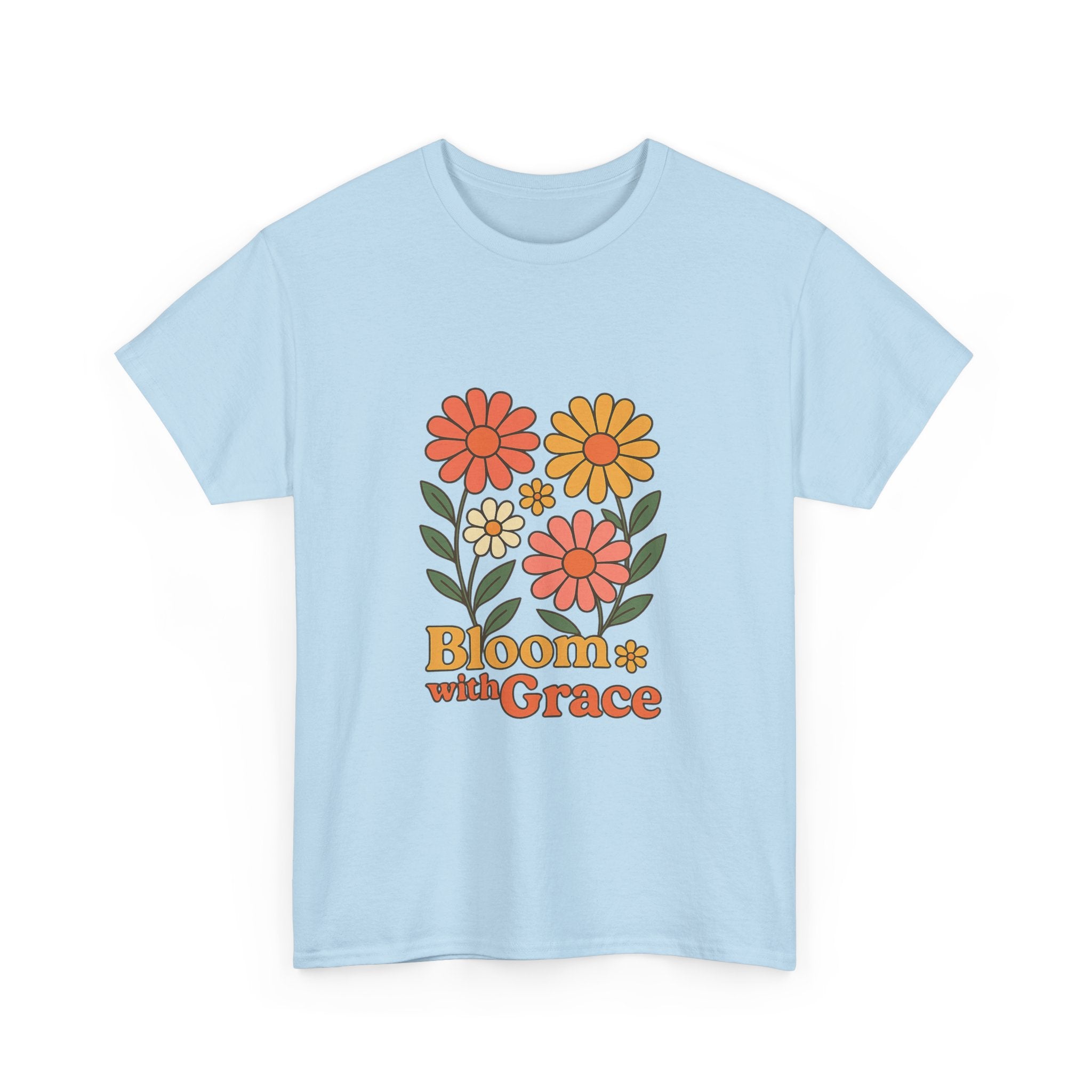 Bloom with Grace Unisex Heavy Cotton Tee - Positive Floral Graphic Tee