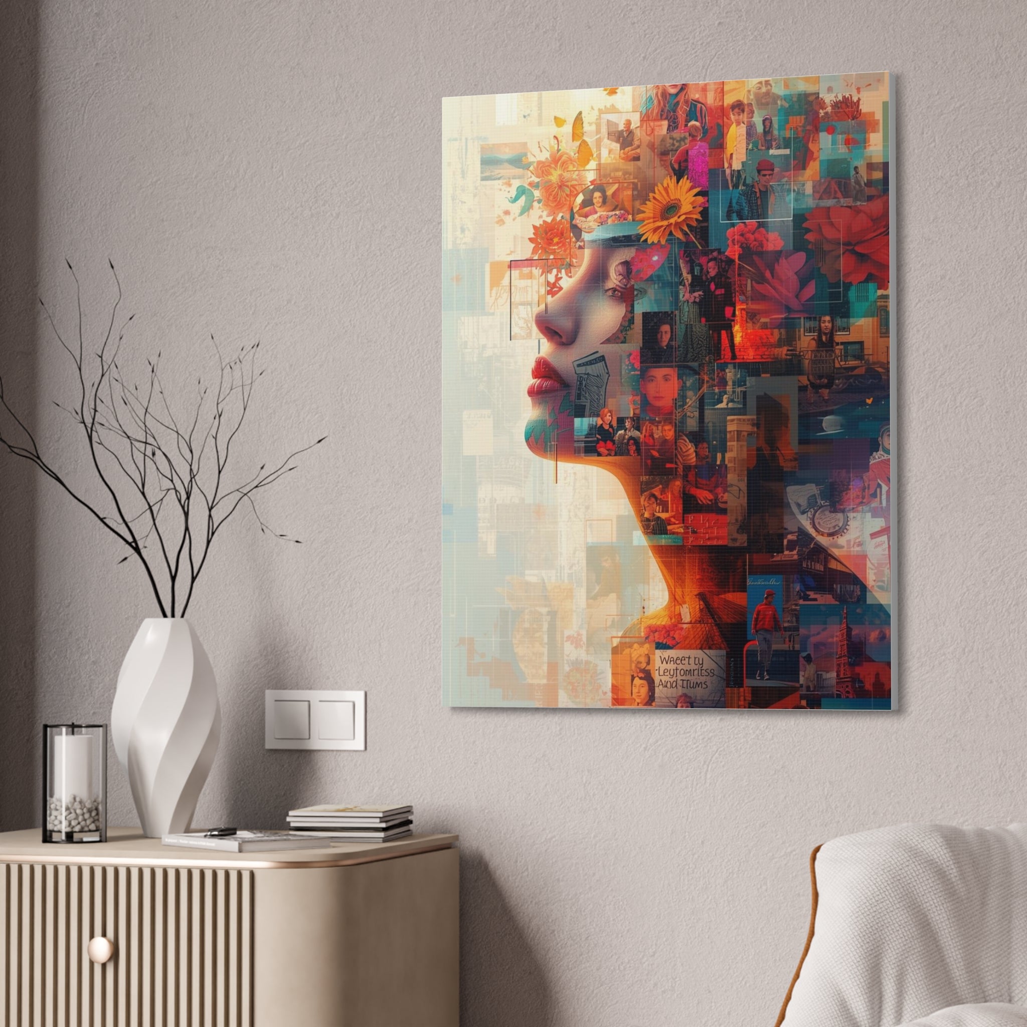Surreal Floral Portrait Canvas Print — Stretched 1.5"