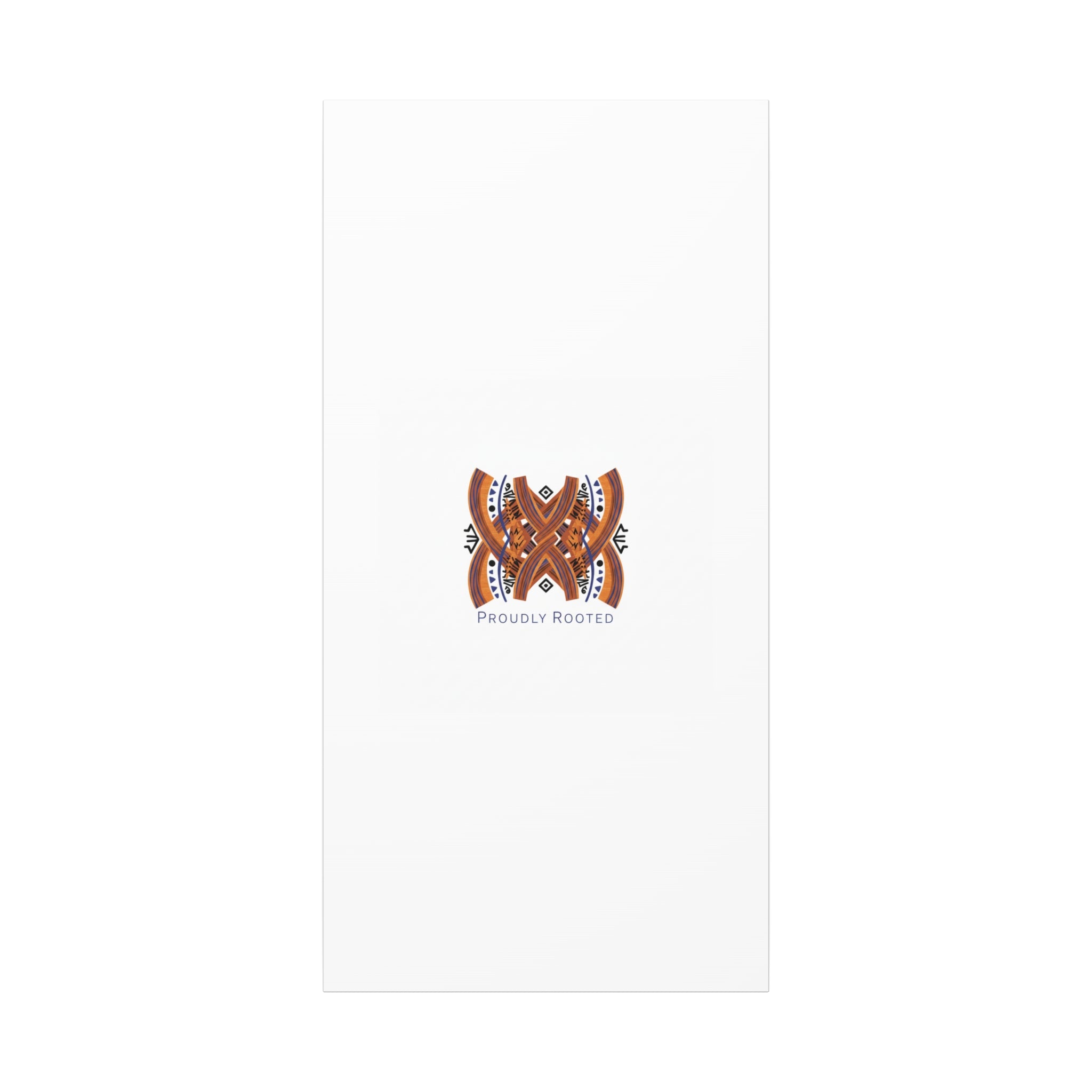 Mudcloth-Inspired Pattern "Proudly Rooted" Canvas | Afro-Bohemian, Indigo & Earth Tones