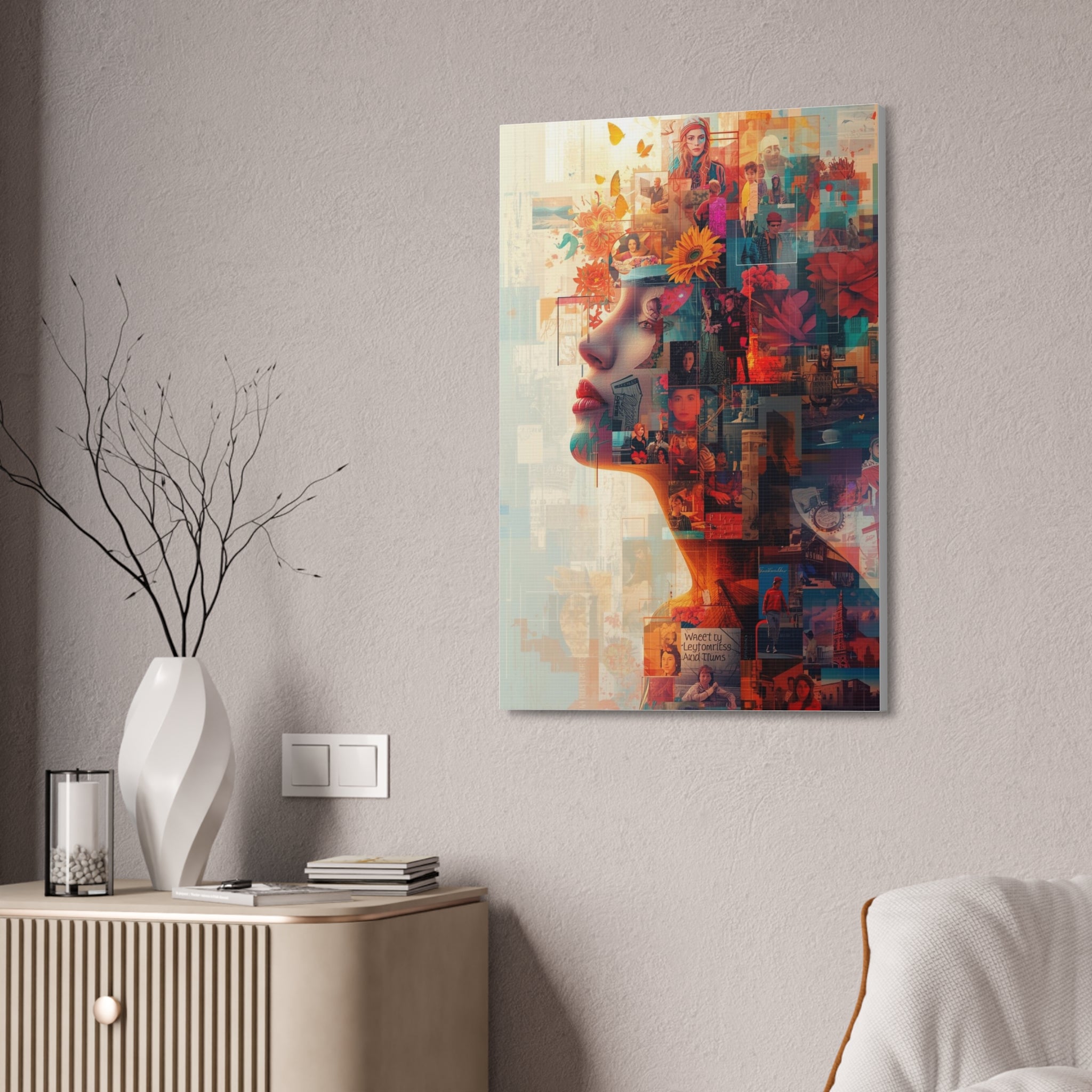 Surreal Floral Portrait Canvas Print — Stretched 1.5"