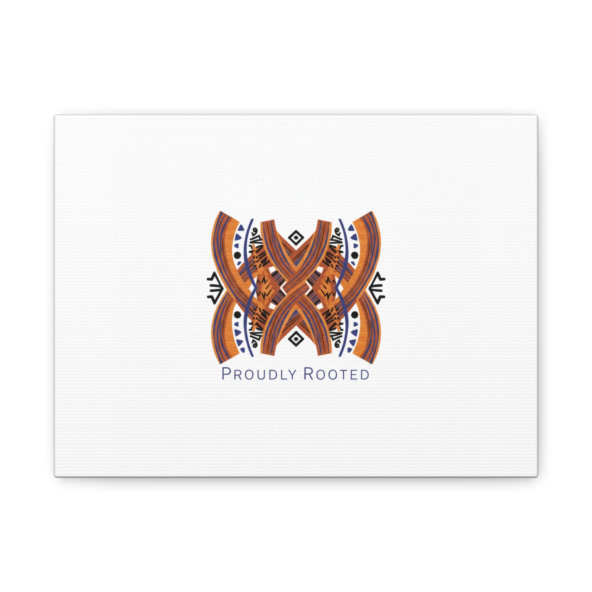 Mudcloth-Inspired Pattern "Proudly Rooted" Canvas | Afro-Bohemian, Indigo & Earth Tones