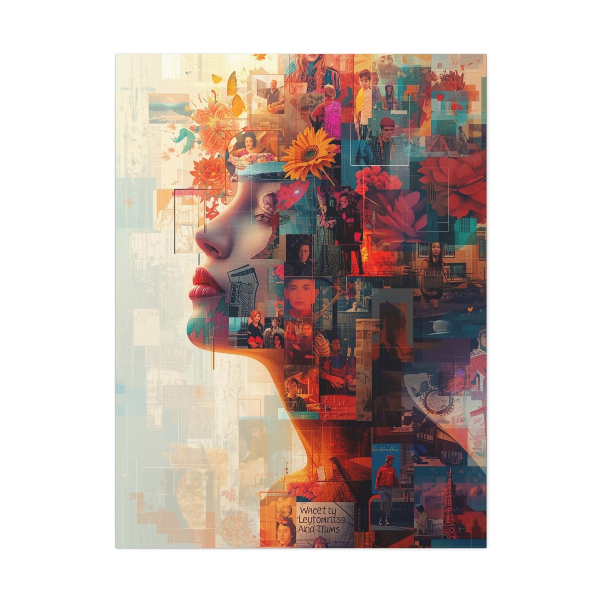 Surreal Floral Portrait Canvas Print — Stretched 1.5"