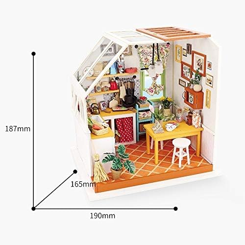 Robotime Wooden Dollhouse Kit with Furniture – 28-Piece Miniature Home Playset