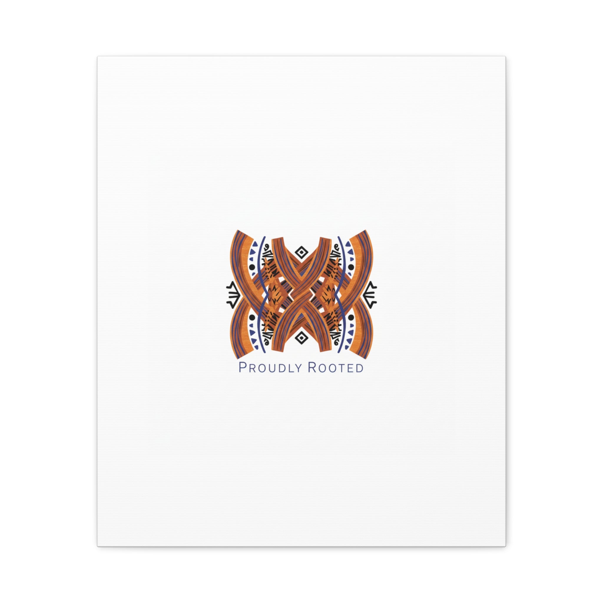 Mudcloth-Inspired Pattern "Proudly Rooted" Canvas | Afro-Bohemian, Indigo & Earth Tones