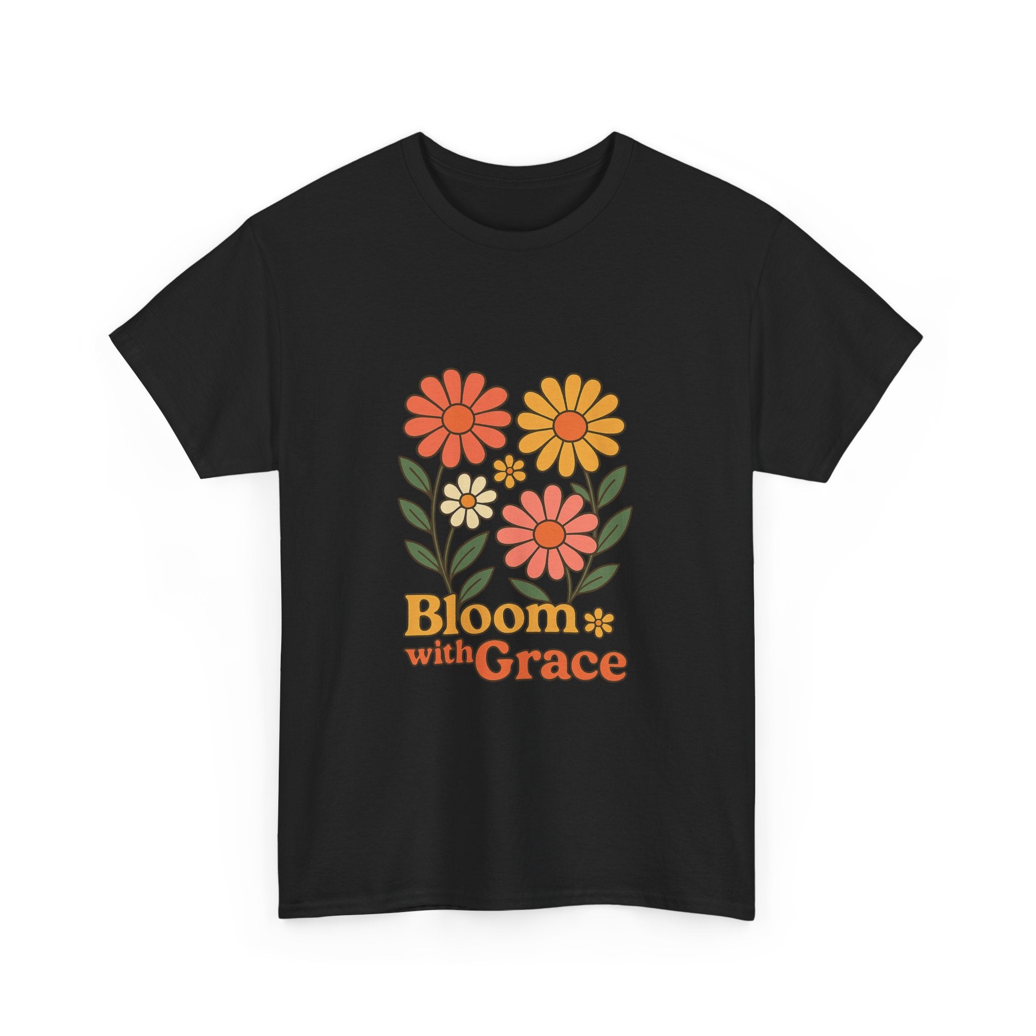 Bloom with Grace Unisex Heavy Cotton Tee - Positive Floral Graphic Tee