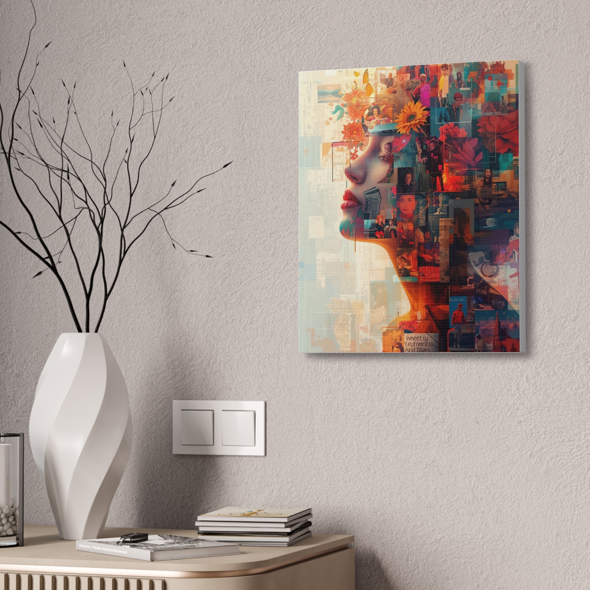 Surreal Floral Portrait Canvas Print — Stretched 1.5"