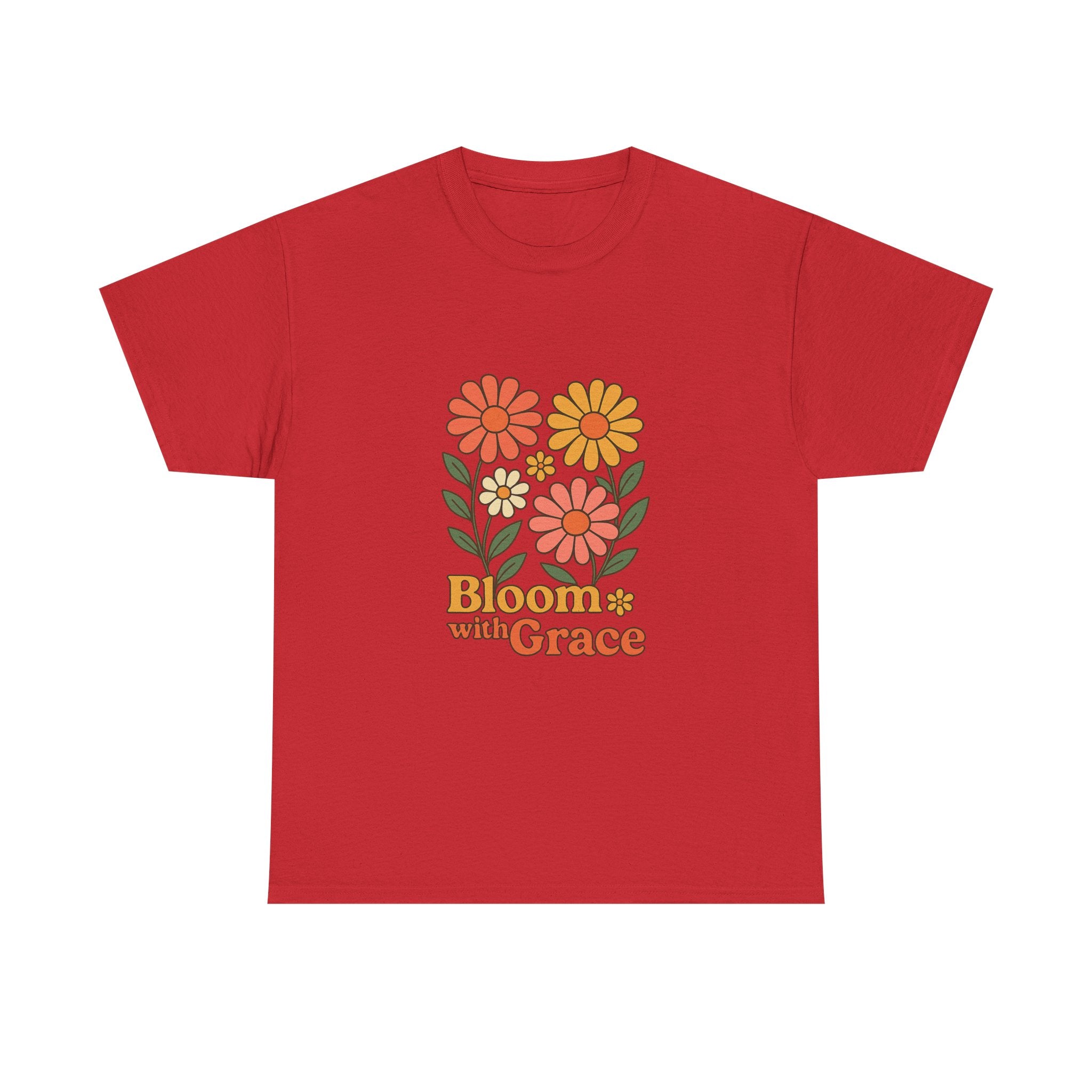 Bloom with Grace Unisex Heavy Cotton Tee - Positive Floral Graphic Tee